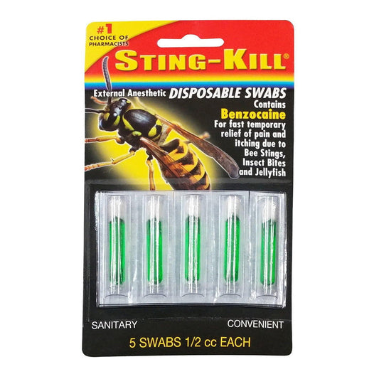 Sting-Kill External Anesthetic Swabs, Maximum Strength Pain & Itch Relief, 5 Count First Aid Pasteur Pharmacy