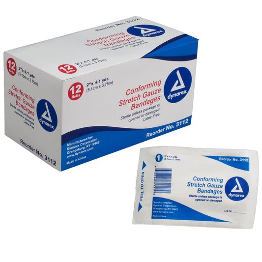Dynarex® Sterile Stretch Gauze Bandage – 2" Roll First Aid Pasteur Pharmacy