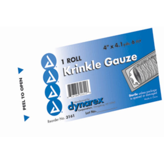 Dynarex Gauze Krinkle Rolls Sterile - 4.5 Inches X 4.1 Yards - 6 Ply Medical Pasteur Pharmacy