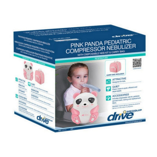 Drive Medical Panda Pediatric Nebulizer, Pink With Disposable Neb Kit Nebulizers Pasteur Pharmacy