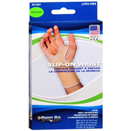 Sport Aid Slip On Wrist Brace Beige Medium Wall Jacks & Braces Pasteur Pharmacy