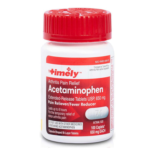Time-Cap Labs Timely Acetaminophen 650 Mg, 100 Caplets Medicine & Drugs Pasteur Pharmacy