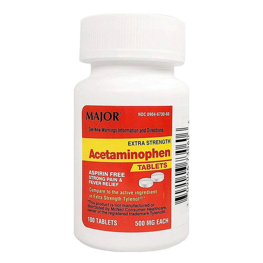 Comprimés d'acétaminophène 500 mg, formule extra-fort, 100 unités