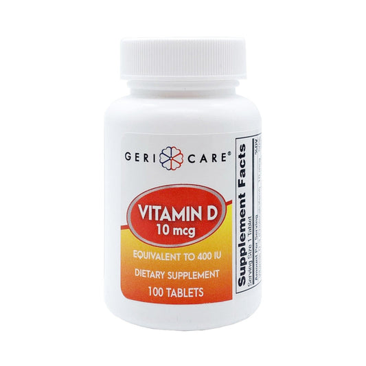 Geri-Care McKesson Vitamin D Supplement 400 IU Tablets, 100EA Per Bottle Vitamins & Supplements Pasteur Pharmacy