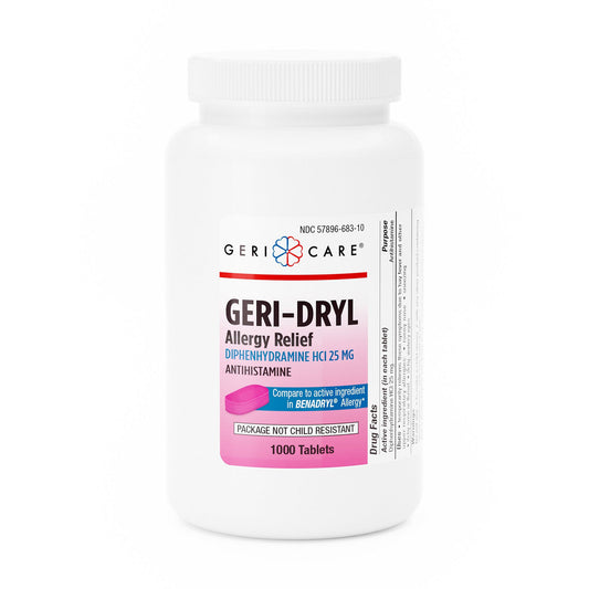 Geri-Care McKesson, Allergy Relief 25 Mg Strength Tablet 1000 Per Bottle, Count Of 1 Vitamins & Supplements Pasteur Pharmacy