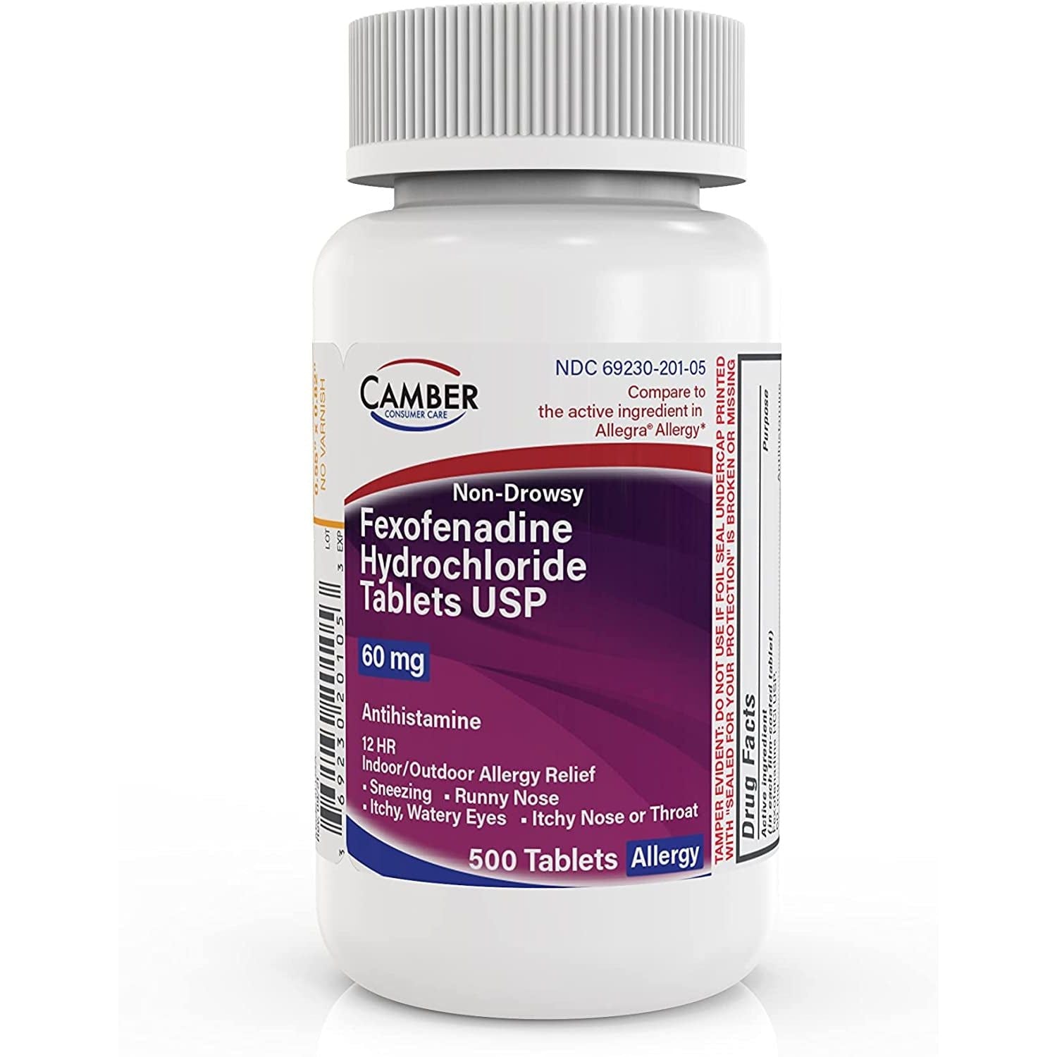 Camber Fexofenadine Hydrochloride, 500 Tabs Vitamins & Supplements Pasteur Pharmacy