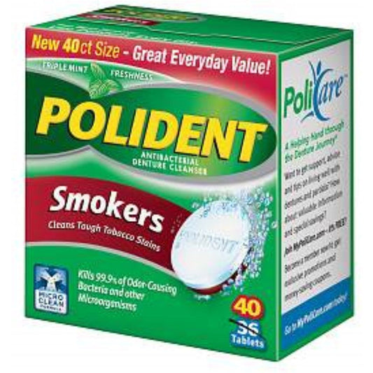 Polident Antibacterial Denture Cleanser, Triple Mint Freshness, Smokers, Tablets Dentures Pasteur Pharmacy