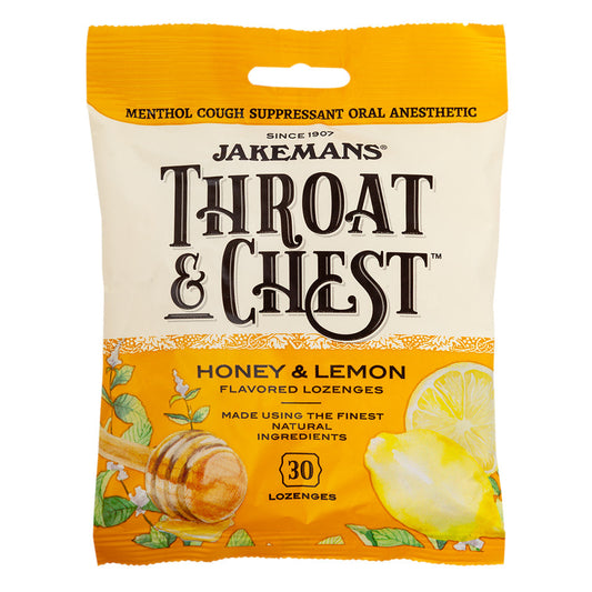 Jakemans Throat & Chest Lozenges, Honey And Lemon, 30 Lozenges Health & Beauty Pasteur Pharmacy