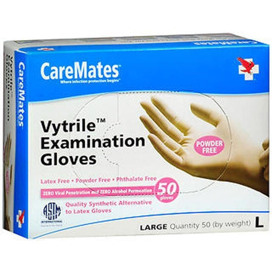 Caremates Vytrile Gloves Powder Free Large 50ct Disposable Gloves Pasteur Pharmacy