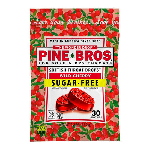 Pine Bros. Sore Throat Softish Drops Wild Cherry Sugar Free Health & Beauty Pasteur Pharmacy