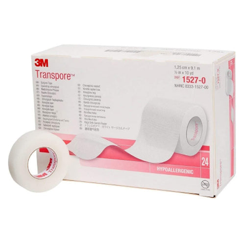 3M Transpore Plastic Medical Tape 1/2 Inch X 10 Yard Transparent, Box Of 24 Medical Pasteur Pharmacy