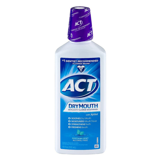 ACT Mouthwash, Anticavity Fluoride, Dry Mouth, Soothing Mint Mouthwash Pasteur Pharmacy