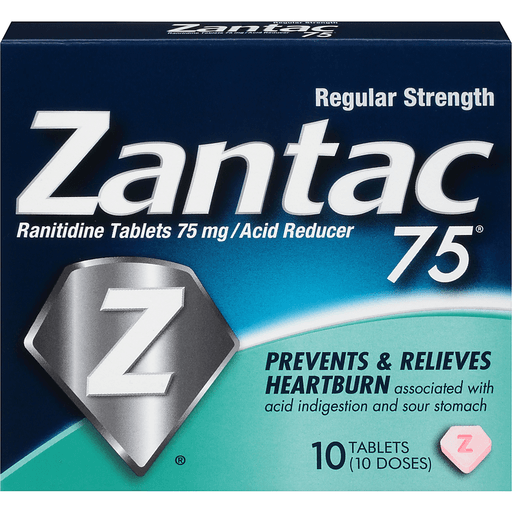 Zantac 75 Regular Strength Acid Reducer 75mg Tablets 10 Ct Box Health & Beauty Pasteur Pharmacy