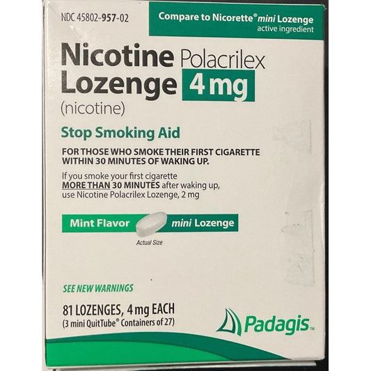 1 Box 81pc 4mg Mint Nicotine Lozenges (3 Bottles Of 27ea) FREE Same Day Shipping Supplies Pasteur Pharmacy