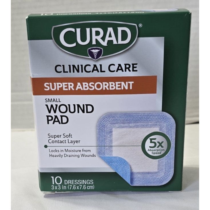 Curad Super Absorbent Wound Pad Small 3 X 3 First Aid Pasteur Pharmacy