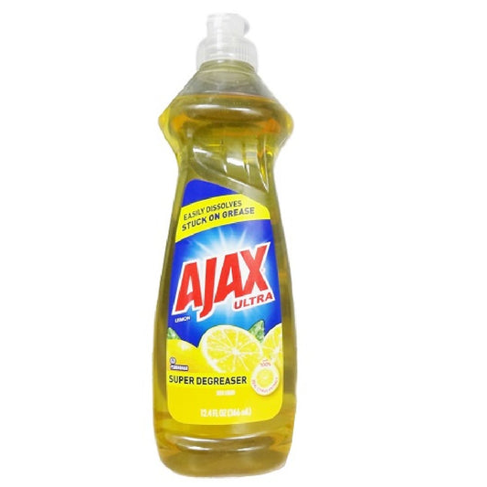 Ajax Dish Liquid, Super Degreaser, Lemon Scent 12.4 Fl Oz Dish Detergent & Soap Pasteur Pharmacy