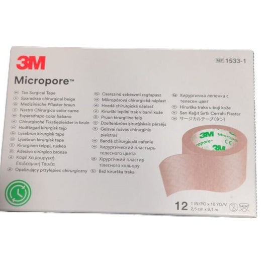 3m Micropore Tan Surgcal 1inx10yd Tape 12ct Office Tape Pasteur Pharmacy