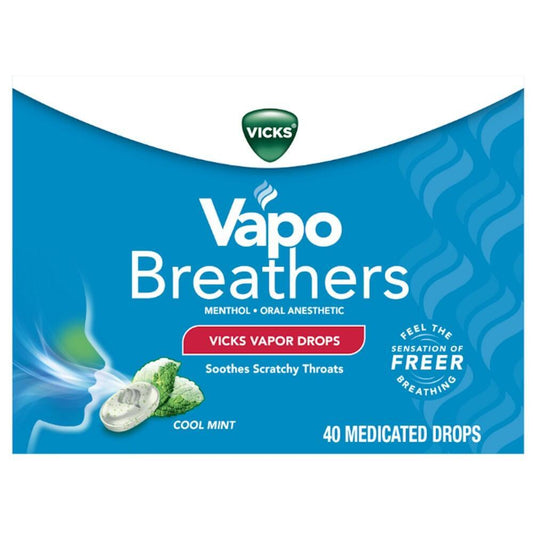 Vicks Sore Throat Cool Mint Medicated Vapor Drops Health & Beauty Pasteur Pharmacy