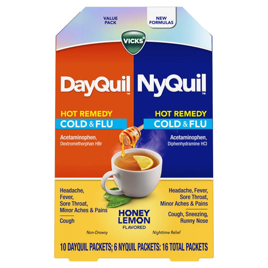 Vicks DayQuil NyQuil Honey Lemon Flavored Multi-Symptom Response Packets Honey Pasteur Pharmacy