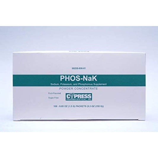 Cypress Pharmaceutical Phos-NaK – Fruit Flavored Powder Packets (100ct) Vitamins & Supplements Pasteur Pharmacy