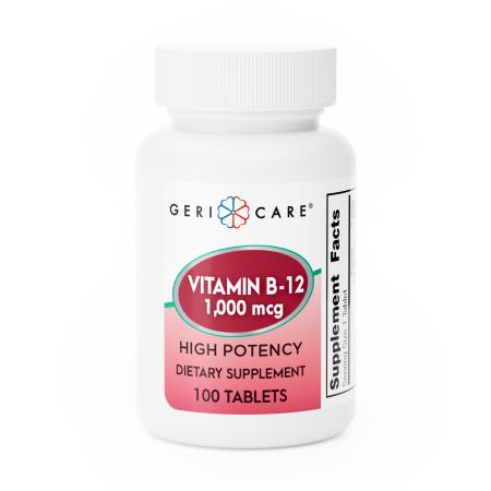 Geri-Care Vitamin B12 Tablets 1000mcg 100ct Vitamins & Supplements Pasteur Pharmacy
