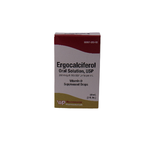 Ergocalciferol Oral Solution (200 mcg / 8,000 IU) – 2 fl oz Vitamins & Supplements Pasteur Pharmacy
