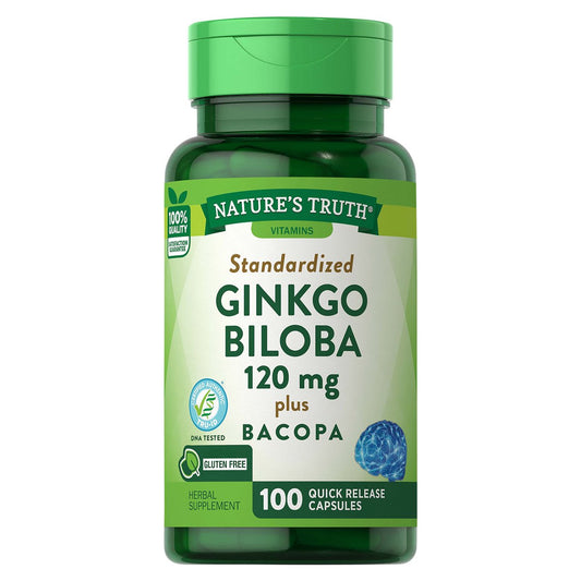 Nature's Truth Standardized Extract Ginkgo Biloba Plus Dietary Supplement Quick Release Capsules - 100ct Vitamins & Supplements Pasteur Pharmacy
