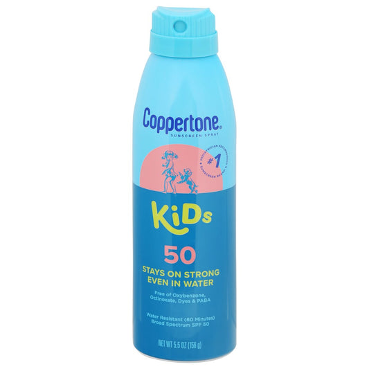 Coppertone Sunscreen, Broad Spectrum, Kids, Spray, Spf 50 5.5 Oz Sunscreen Pasteur Pharmacy