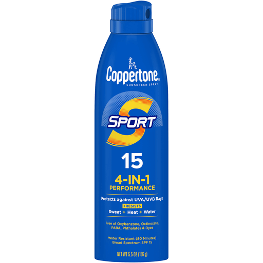 Coppertone Sport Continuous Spray Sunscreen SPF 15 - 5.5 Oz Sunscreen Pasteur Pharmacy