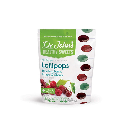 Dr. John's Healthy Sweets Sugar Free Lollipops Blue Raspberry 3.7 Oz Candy & Chocolate Pasteur Pharmacy