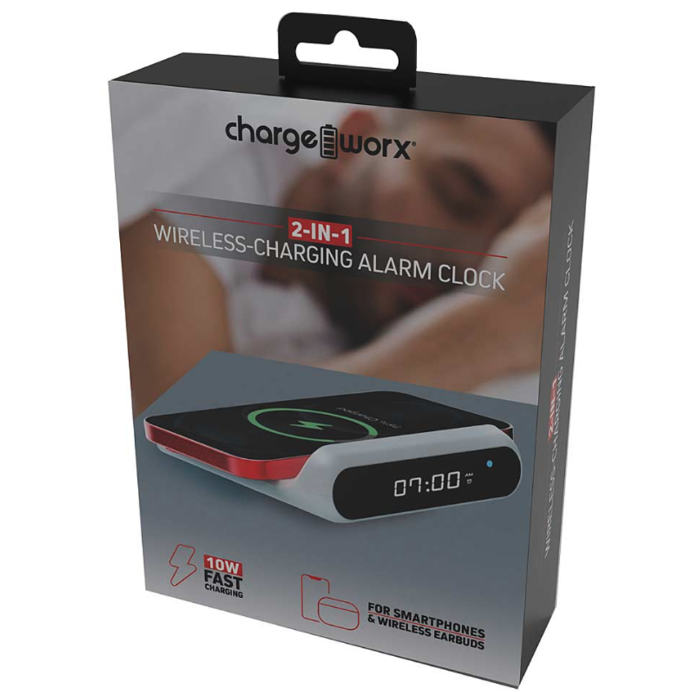 Chargeworx® 2-in-1 Wireless Charging Alarm Clock Alarm Clocks Pasteur Pharmacy