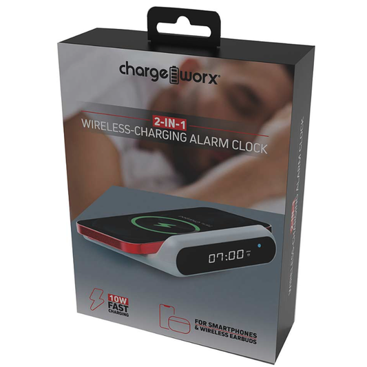 Chargeworx® 2-in-1 Wireless Charging Alarm Clock Alarm Clocks Pasteur Pharmacy