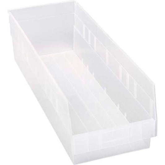 Quantum Storage Systems Plastic Nesting Shelf Bin QSB214 8-3/8″”W X 23-5/8″”L X 6″”H Clear Cabinets & Storage Pasteur Pharmacy