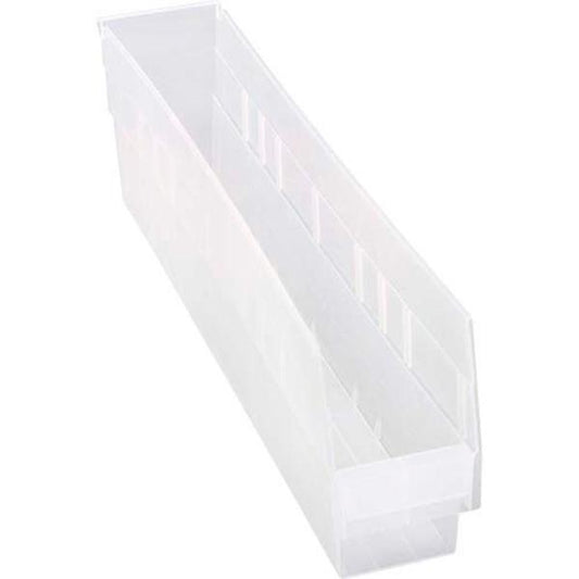 Quantum Storage Systems Plastic Nesting Shelf Bin QSB205 4-1/8″”W X 23-5/8″”D X 6″”H Clear Cabinets & Storage Pasteur Pharmacy