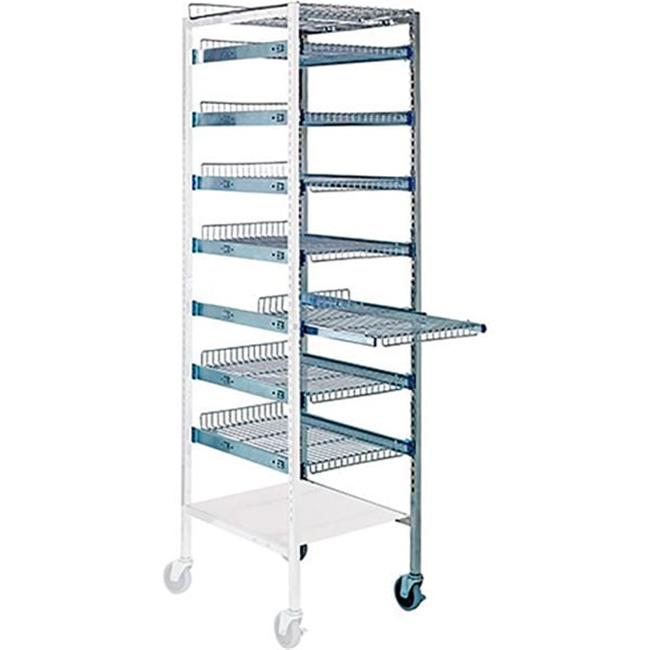 Quantum Storage Systems B3149420 Partition Store Basket Cart With Add-On Unit & Wire Baskets Chrome - 19.5 X 24 X 75 In Storage & Organization Pasteur Pharmacy