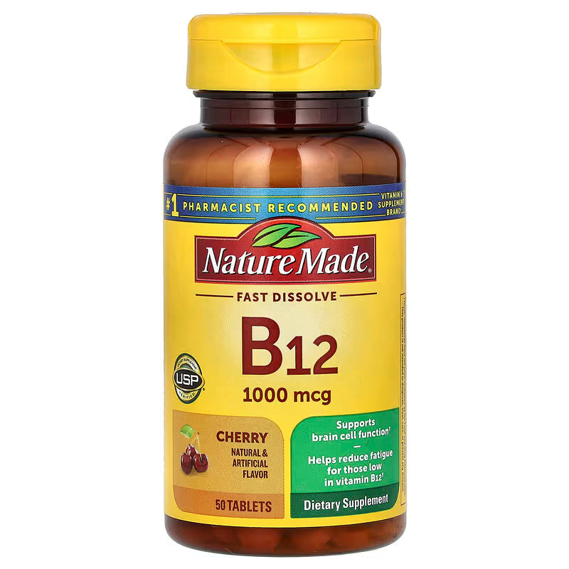 Nature Made Vitamin B12 1000 mcg Tablets, 50 Count Vitamins & Supplements Pasteur Pharmacy