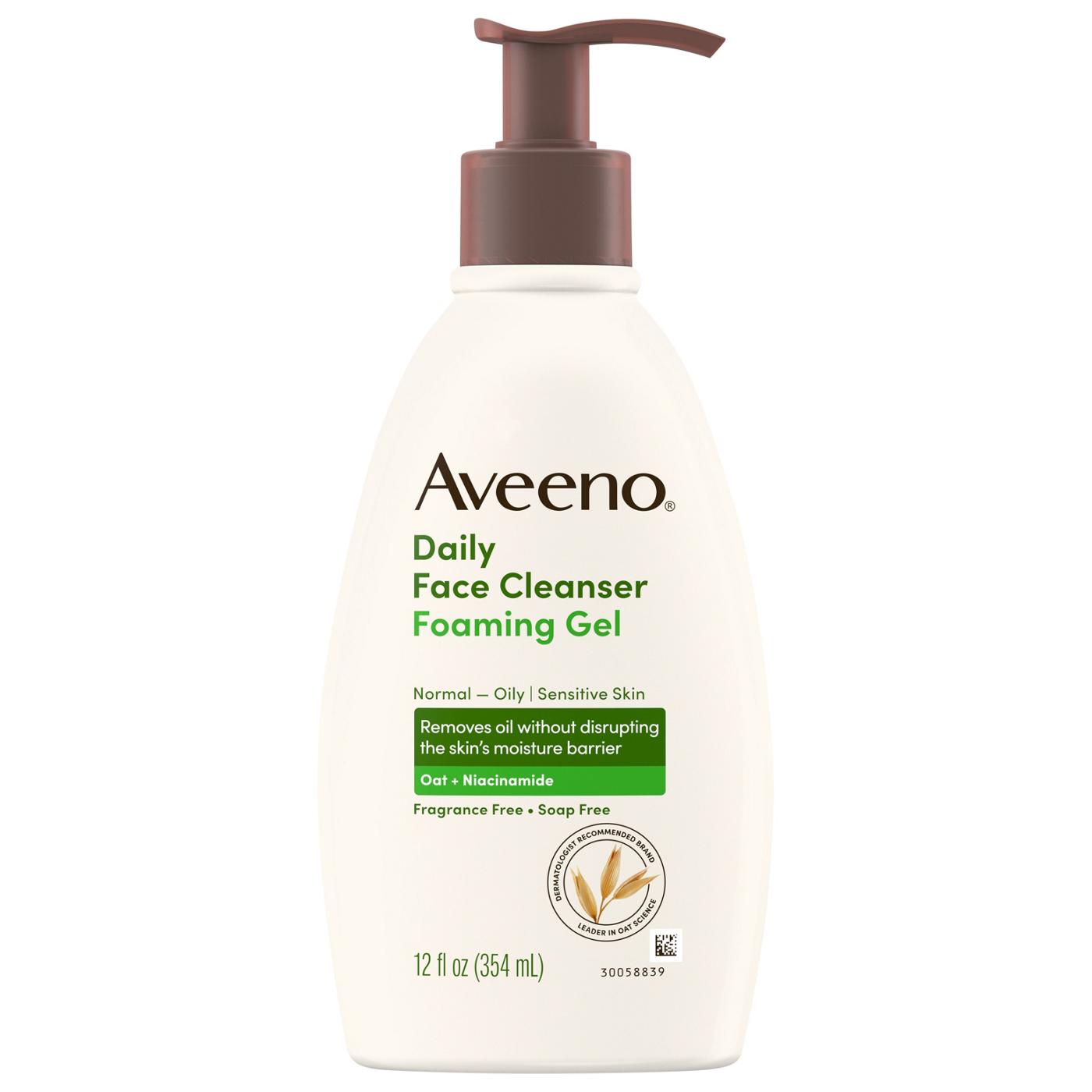 Aveeno Daily Moisturizing Foaming Gel Normal - Oily Sensitive Skin 12 Oz Facial Cleansers Pasteur Pharmacy