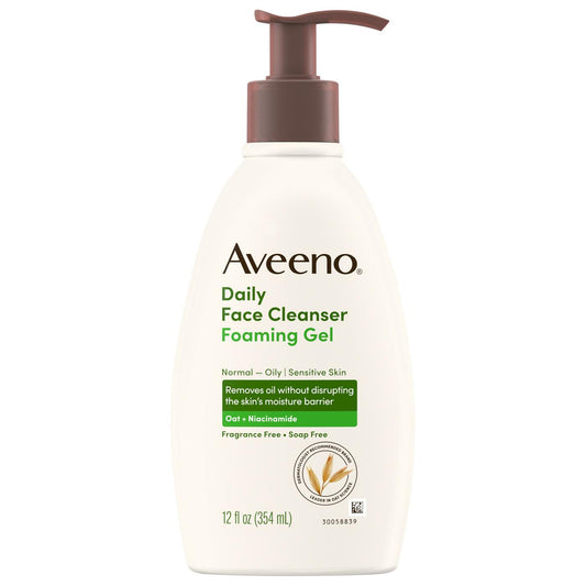 Aveeno Daily Moisturizing Foaming Gel Normal - Oily Sensitive Skin 12 Oz Facial Cleansers Pasteur Pharmacy