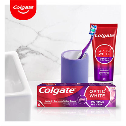 Pasta de dientes Colgate Optic White Purple Reveal 75 ml - Fórmula blanqueadora
