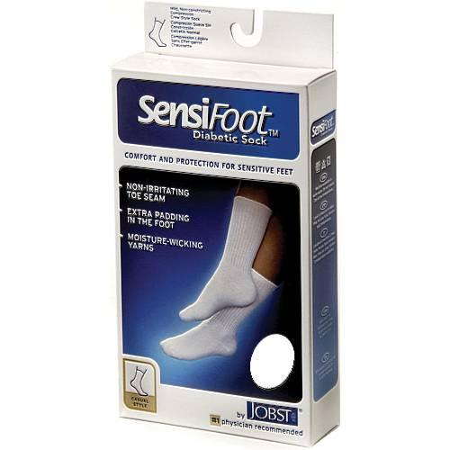 Sensifoot Diabetic Socks 8-15 mmHg Black Crew Large 1 Pr Medical Supplies Pasteur Pharmacy