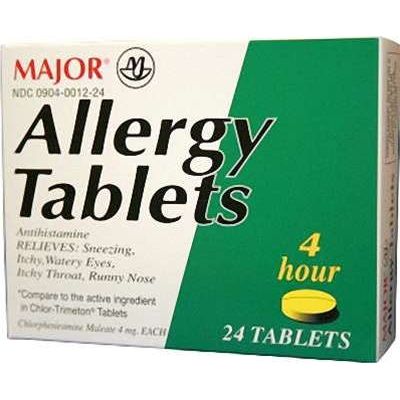 Major Allergy Relief - Chlorpheniramine Maleate 4 mg, 24 Tablets Medicine & Drugs Pasteur Pharmacy