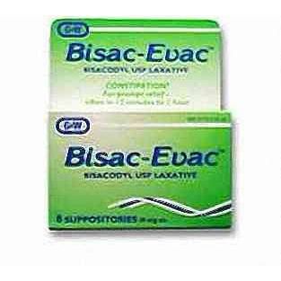 Rx 2 Bisac-Evac Bisacodyl 10mg - 12 Suppositories By G&W Labs Medicine & Drugs Pasteur Pharmacy