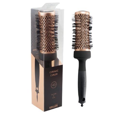 Keller Copper Line 43mm Turmalin & Ionic 43mm Ceramic Curler Hairbrush Pasteur Pharmacy