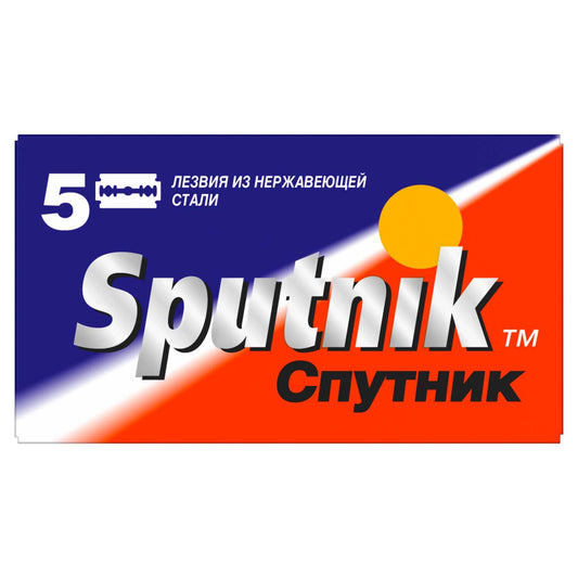 Sputnik Cnythnk Teflon Coated Double Edge (DE) Razor Blades - 5 Blades Stainless Steel Cleaners & Polishes Pasteur Pharmacy