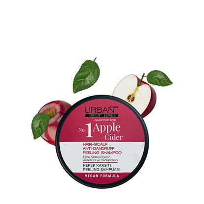 Shampooing antipelliculaire au vinaigre de cidre de pomme Urban Care : soin exfoliant pour apaiser les cuirs chevelus irrités et réguler l'excès de sébum | Soin capillaire naturel