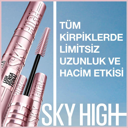 Mascara Maybelline New York Lash Sensational Sky High Marron - Volumateur, Longue Tenue, 24 Heures