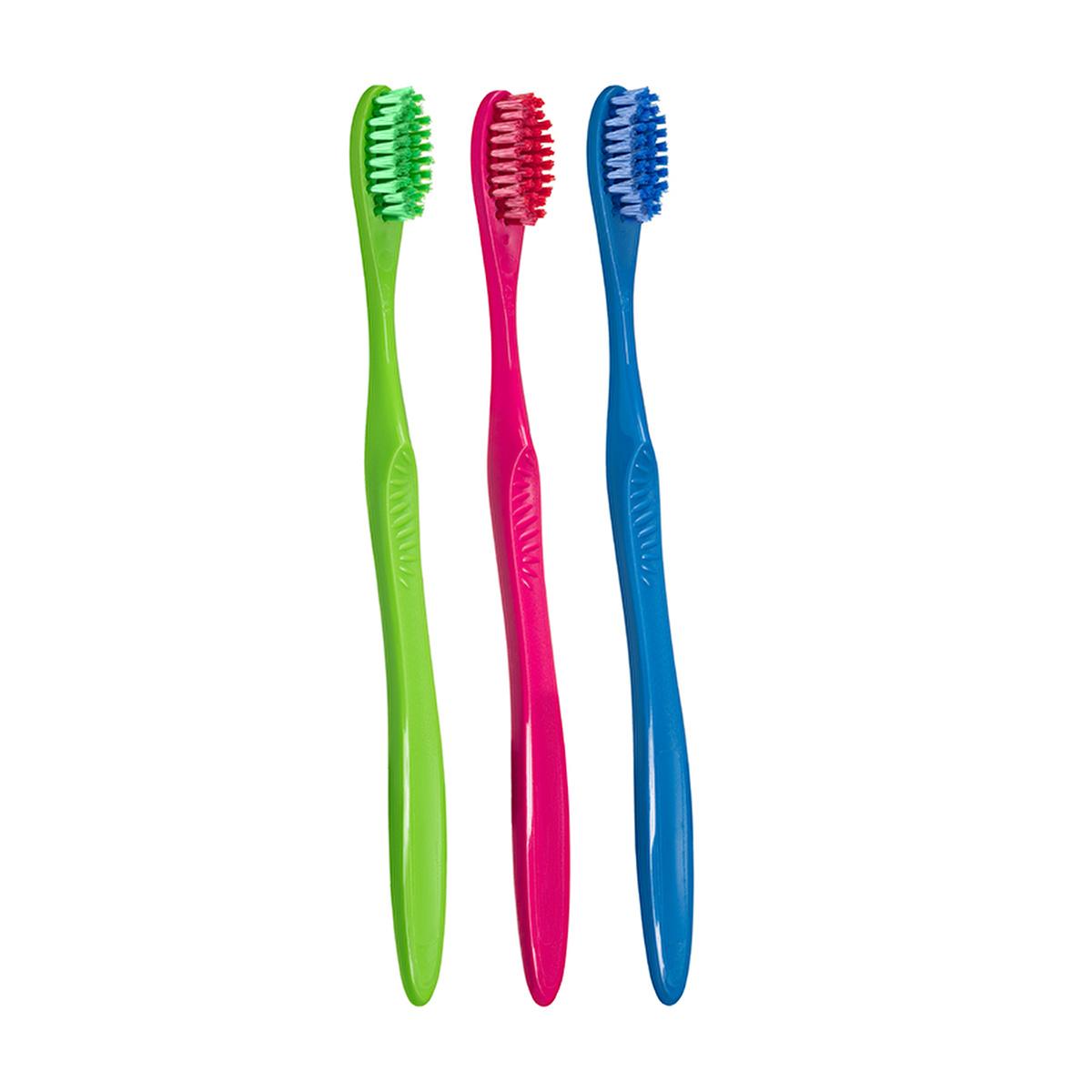 Set de cepillos de dientes Benri Dent - 3 cepillos de cerdas medias para adultos