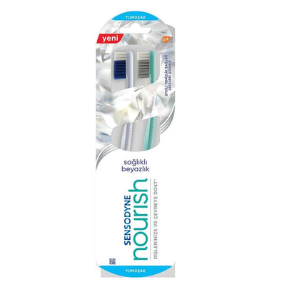 Cepillo de dientes Sensodyne Nourish de cerdas suaves, paquete de 2: suave con los dientes y encías sensibles