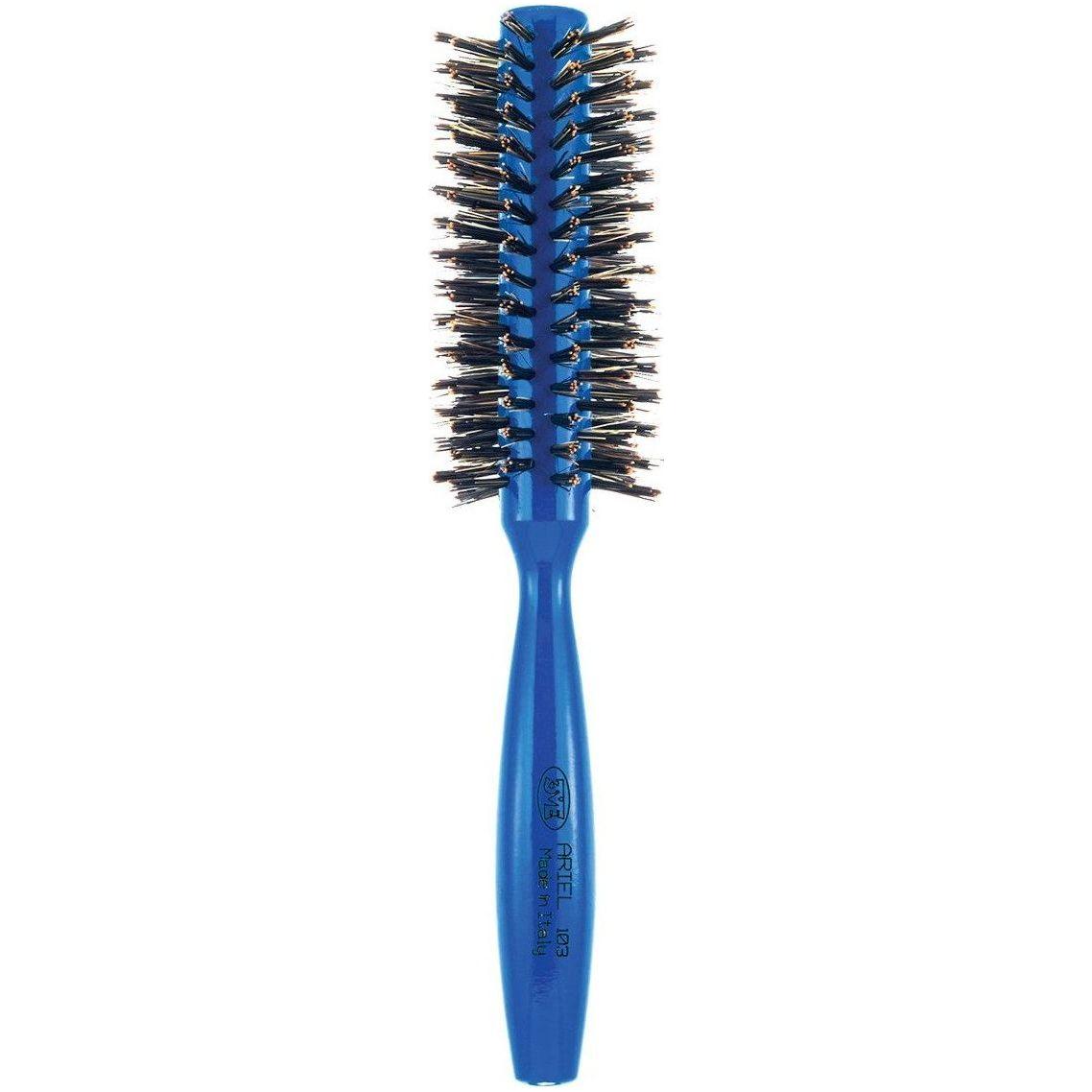 Ariel Blue Italian 3ME Round Boar Bristle Hair Brush Hair Brush Pasteur Pharmacy 3ME103 -1.75"