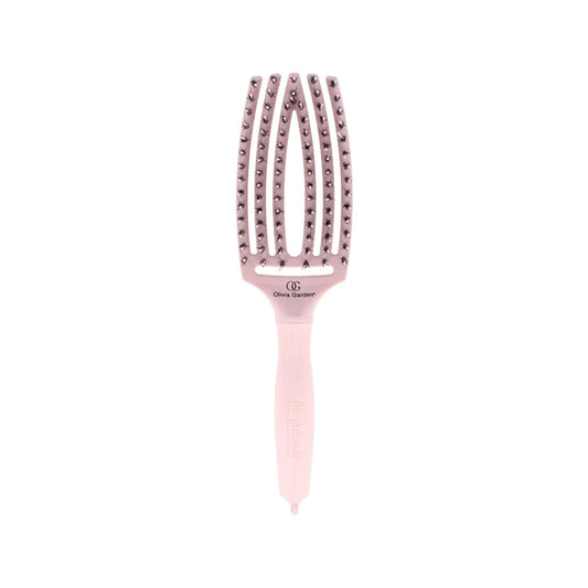 Olivia Garden Fingerbrush Care Iconic Poils de sanglier et nylon Rose Pastel M - Soin délicat pour les enfants et les gencives sensibles